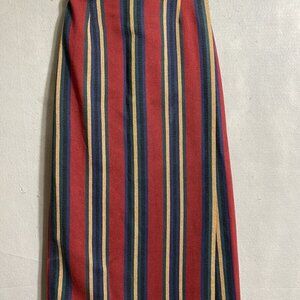 Ivory Coast Aztec Acuna Stripe Women 100% Cotton Tapestry Button Wrap Skirt Sz S